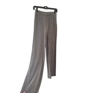 2 Saints Gray White Micro Striped Plisse Wide Leg Pants High Waist Size L